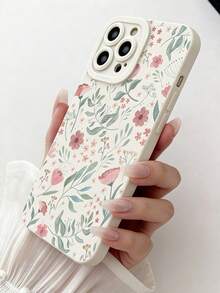 1 Peça Capa de Telefone Pintada Antiderrapante e Durável com Borda Perfurada e Floral Fofa e da Moda, Compatível com iPhone17/17Pro/17ProMax/16/11/16pro/16plus/16promax/16/15Promax/13/14/12/XS/XR/7G/8P, Compatível com Capa Protetora de Telefone Anti-Queda Galaxy [Versão Internacional, Não Doméstica] - Multicolorido - Visão 4