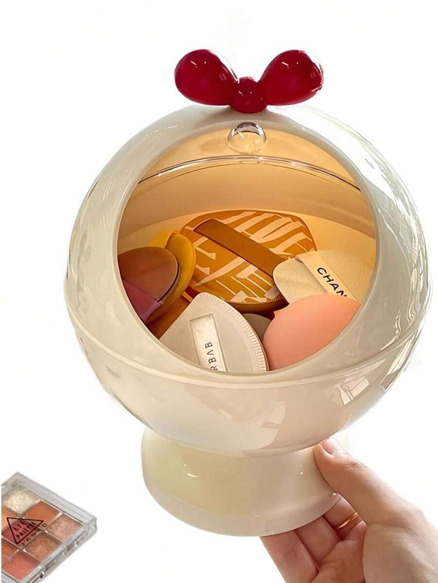 Hộp đựng bông trang điểm để bàn, hộp đựng mỹ phẩm chống bụi, dung tích lớn, nắp lật, hộp đựng kem nền. - Nhiều màu - Xem 1