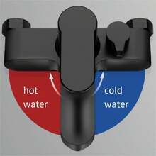 1个哑光黑色壁挂式浴缸淋浴龙头，二合一双功能浴室混合阀，带旋转分水开关，单把手冷热水混合龙头，适用于淋浴喷头和浴缸出水嘴 - 彩色 - 查看 6