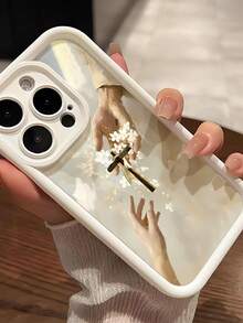1pc Cross Pattern Matte White Scratch-Resistant Anti-Fingerprint Full Coverage Phone Case Compatible With IPhone 17/16/16Pro/16Plus/15/15ProMax/15Pro/11/12/13/14ProMax/11Pro/11ProMax/12Pro/12ProMax/13Pro/13ProMax/14Pro - Multicolor - View 2