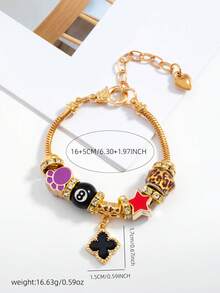 Vòng tay cỏ bốn lá mới dành cho nữ, món quà giá rẻ để đeo hàng ngày. - Nhiều màu - Xem 3