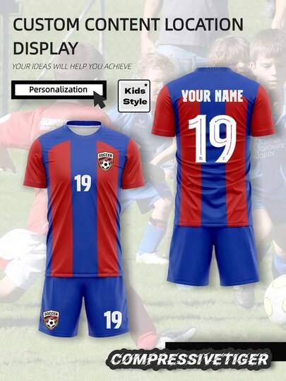 Bộ trang phục bóng đá phong cách Barcelona tùy chỉnh dành cho nam thiếu niên (23-24 tuổi): In tên và số cá nhân, áo tay ngắn và quần short, chất liệu thấm hút mồ hôi, quà tặng cho người hâm mộ trẻ tuổi, phong cách mùa thu thời trang, trẻ em, trang phục thể thao thường ngày tùy chỉnh cho bé trai.