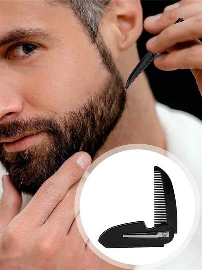 1pc/2pcs Travel Comb, Pocket Folding Comb, Plastic Knip-Shaped Oil Head Comb, Portable Hair-Straightening Fringe Comb With Clips