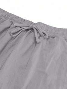 Men's Breathable Linen Loose Casual Sports Pants, Suitable Beach, Spring/Summer - 淺灰色 - 查看 8