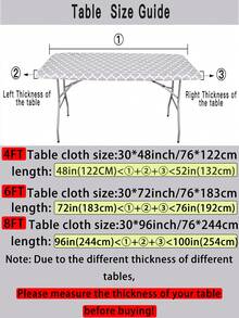 1pc Rectangular Tablecloth, Waterproof Elastic Tablecloth Fits 6ft Table, Wipeable Flannel Backed Vinyl Tablecloth, Suitable For Picnic, Camping, Indoor, Outdoor, Christmas Table Decor - Grey - View 3