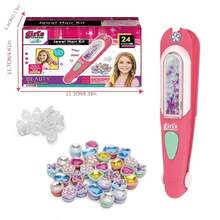 Gem Stamp Hair Accessory Set, Shiny Hair Gems, Girls' Toys, Hair Styling Tools, Includes Reusable Shiny Diamonds, Christmas/Birthday Gift, Christmas Stocking Stuffers (Random Colors And Details) - Pink - View 9