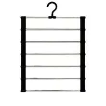 1pc Foldable Multi-Layer Non-Slip Pants Hanger, Wardrobe Storage Organizer Pants Holder, Space-Saving Collapsible Hanging System - Multicolor - View 7