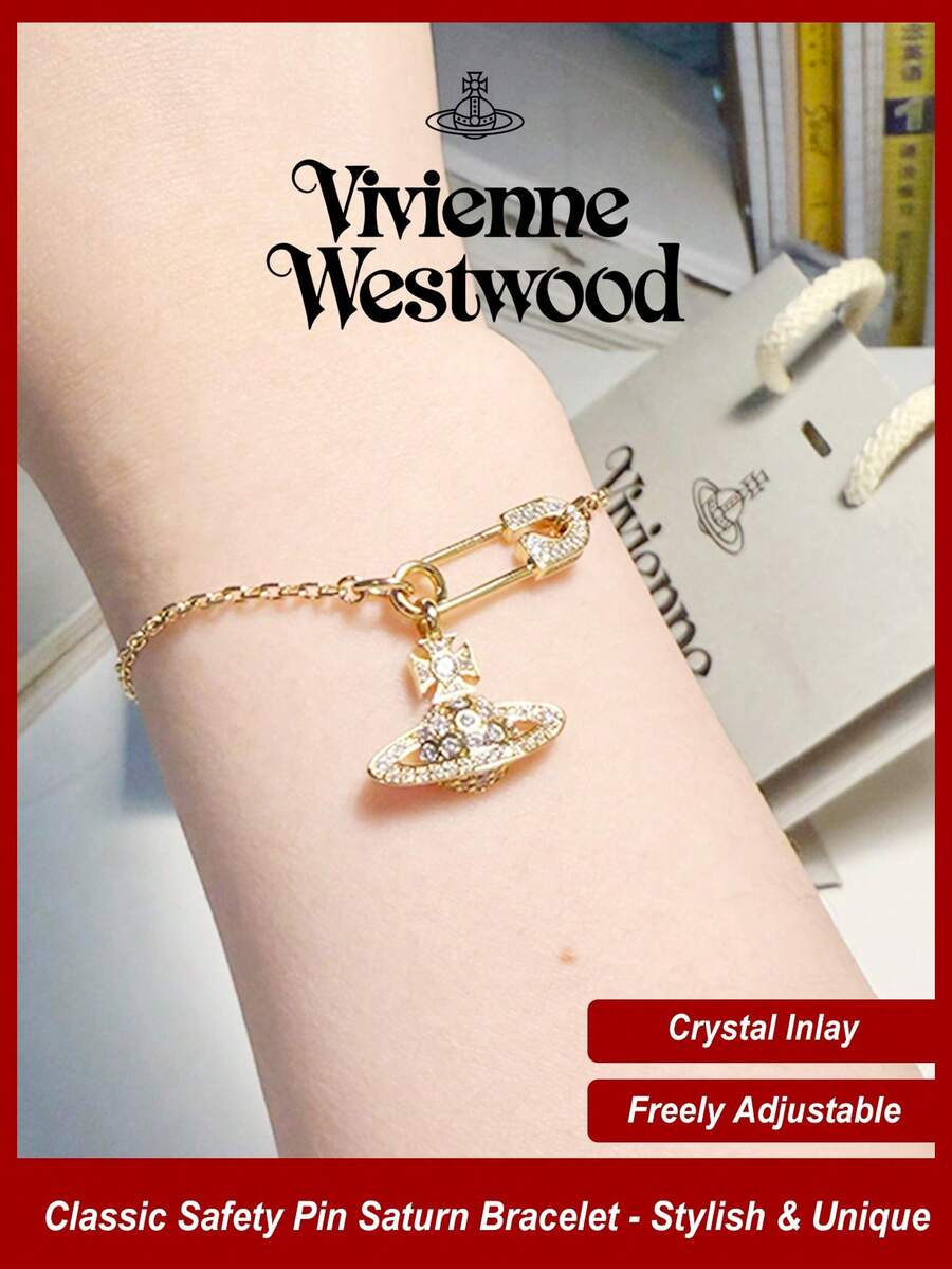 Vivienne Westwood Lucrece Orb Collection Pin Saturn Bracelet Gold Tone, Brass - 金色 - 查看 1