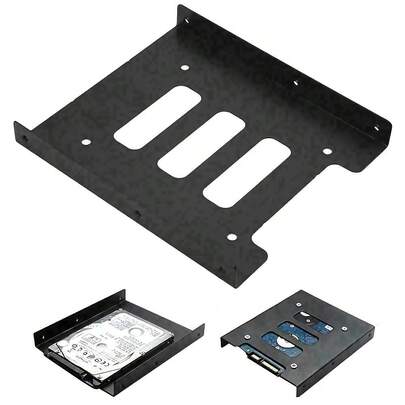 Adaptador de montaje de metal de 2.5" SSD/HDD a 3.5", soporte base para accesorios de carcasa de disco duro de PC