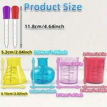 Set de 4 piezas/8 piezas de mini tazas de medición - Cultivar habilidades científicas a través de la medición precisa y una experiencia de aprendizaje sensorial atractiva - Ideal para el desarrollo de la educación temprana y la exploración de la química - Multicolor - Ver 5