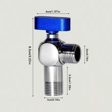 Válvula de parada angular, calibre de entrada y salida de 1/2'', válvula de cierre de 1/4 de vuelta, para agua caliente y fría - Azul - Ver 10