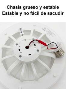 Ventilador de techo con luz LED giratoria para el hogar, boca de rosca E27, luz de ventilador de techo para sala de estar, control remoto, luz de ventilador de dormitorio de 30 W, - Blanco - Ver 9