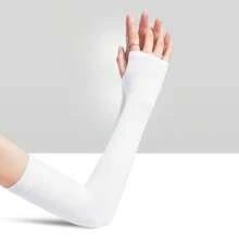 1 Pair Summer Sun Protection Arm Sleeves For Women, Outdoor Sports Cycling Daily Use, Loose Breathable Ice Silk Sleeve - Sun Protection Sleeves - View 2