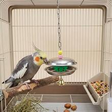 1pc Large Bell Parrot Chewing Toy, Interactive Stainless Steel Bell Bird Toy To Relieve Boredom, Suitable For Parrot And Small Bird Cage Accessories - View 4