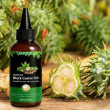 冷压牙买加黑蓖麻油 4 液体盎司 | 玻璃瓶 | 睫毛刷 | 100% 纯天然 | 优质基底油 | 适用于头发、睫毛和眉毛 | 头发和身体 - Castor oil - 查看 7