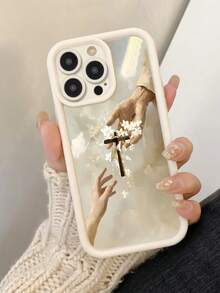 1pc Cross Pattern Matte White Scratch-Resistant Anti-Fingerprint Full Coverage Phone Case Compatible With IPhone 17/16/16Pro/16Plus/15/15ProMax/15Pro/11/12/13/14ProMax/11Pro/11ProMax/12Pro/12ProMax/13Pro/13ProMax/14Pro - Multicolor - View 4