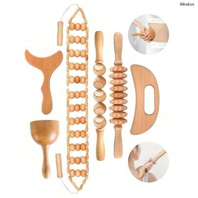 Dụng cụ massage bằng gỗ SilvaLex, massage toàn thân, massage tay, massage chân, massage vai, massage cổ, massage mặt, massage lưng, massage eo, massage cơ toàn thân, massage đa chức năng cho các bộ phận cơ thể khác nhau, dụng cụ thư giãn cơ thể, thích hợp sử dụng tại nhà, có thể làm quà tặng cho gia đình, bạn bè, bạn học hoặc bạn gái.