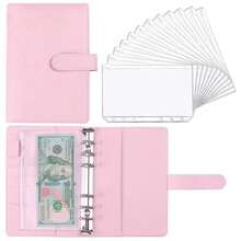 马卡龙图案活页笔记本，带拉链收纳袋 - 粉紅色 - 查看 8