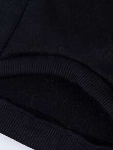 The 3estie 3eastie 1pc Polyester Solid Color Dopamine Series Comfortable Basic Sleeveless Hooded Sweatshirt, Suitable For Cats And Dogs Indoor And Outdoor - Black - View 9