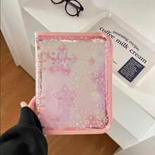 Sổ tay A5 Laser Star có khóa kéo, Sổ nhật ký tự làm, Album ảnh thần tượng trong suốt, Văn phòng phẩm dễ thương. - Nhiều màu - Xem 17