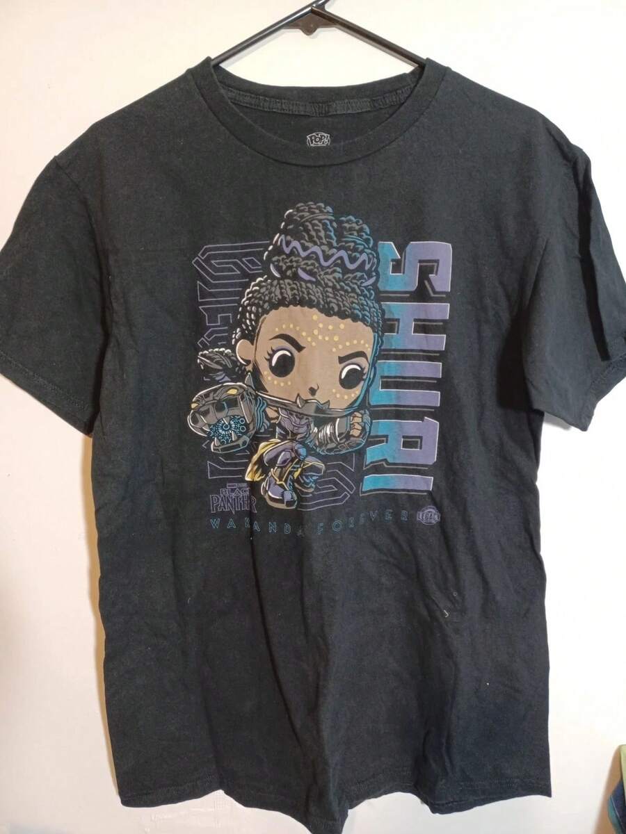 Funko Pop! Tees Marvel Black Panther Shuri T-Shirt - Large - 黑色 - 查看 1