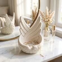 Angel Wing Jewelry Tray Decorative Trinket Dish Catchall Bowl For Rings Earrings Necklaces Vanity Bathroom Desk Organizer For Cosmetics Crystals Office Supplies Storage Home Decor Gift - Multicolor - View 1