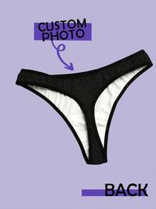 1pc Custom Valentine's Day Thong For Woman, Custom Briefs, Personalized Thong, Personalized Underwear With Face, Custom Thong With Face, Custom Face On Underwears, Valentine Gift, Anniversary Gift, Valentine Gift, Birthday Gift, Wedding Gift, Gift For Her/Girlfriend/Wife,Easy Comfort,Underwear & Sleepwear,Customized Women Panties - 粉色 - 查看 2