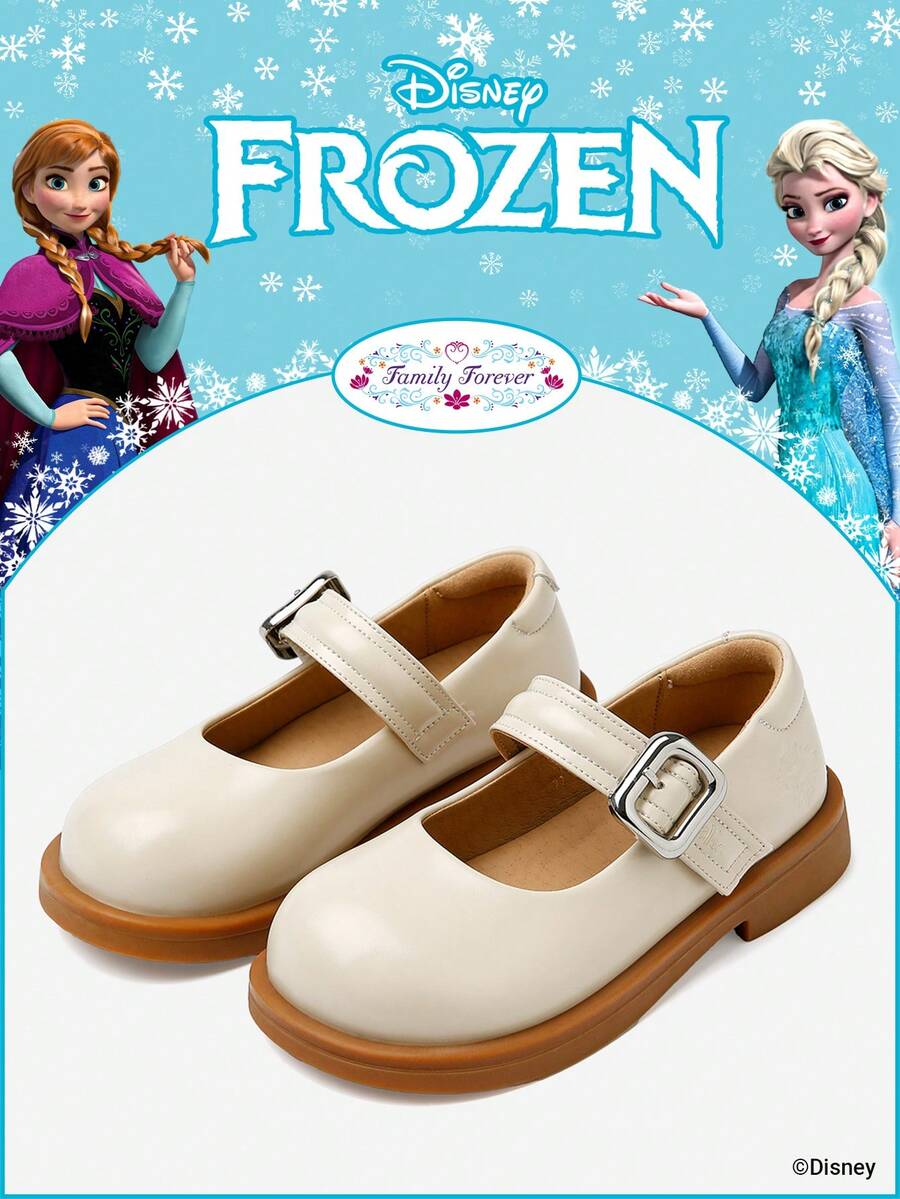 Disney 1 Pair Frozen Authorized Collaboration Children's Shoes, Suitable For Daily Wear, Festivals, Sports, Outdoor Activities, Comfortable, Non-Slip, Breathable (Children's Flat Shoes, Girls Shoes, Princess Shoes, Queen Shoes) - Beige - View 1