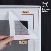 自粘式窗户防蚊纱窗，隐形防蚊蝇网纱，适用于客厅、厨房、卧室，无需钻孔即可轻松安装 - 白色 - 查看 13