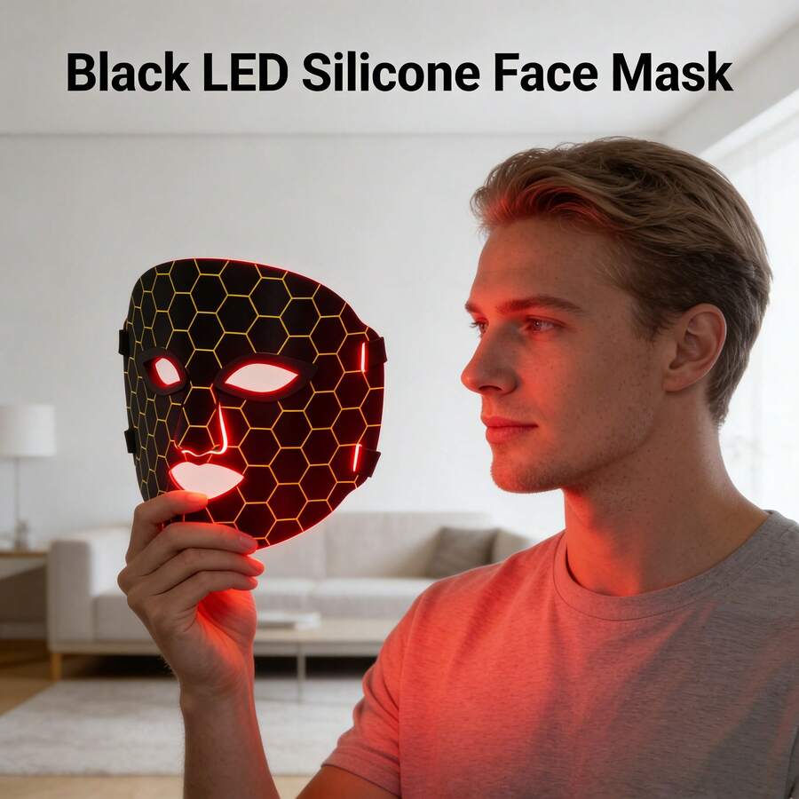 7 Color LED Face Mask Light Therapy, Silicone LED Facial Skin Care Mask, Ergonomic Design Home Use Beauty Device For Women - 查看 1