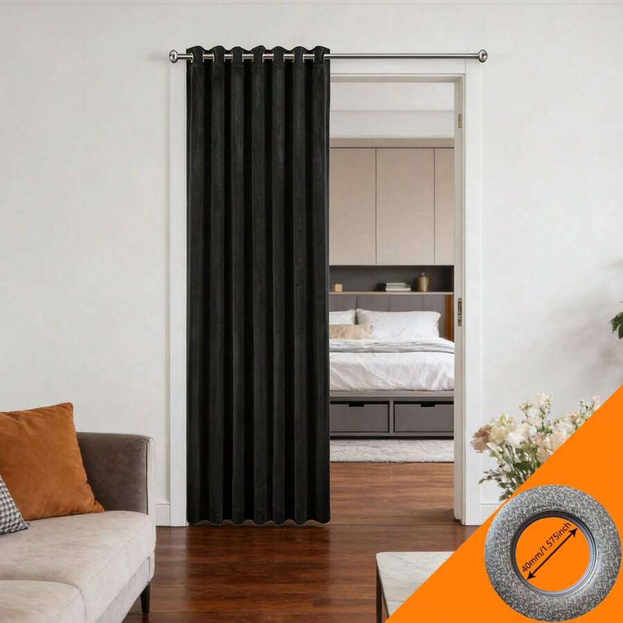 MEISIMENGSHA 1 tấm rèm nhung mềm mại, có khoen treo, dùng để ngăn cách phòng và cửa ra vào.