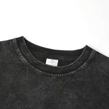[Graphic Tee] 100% Cotton Washed Tee With "Self Care." Slogan, EST. 2009 & Mac Miller "SWIMMING" Detail, Spring Tops,  Summer Camisas, Autumn Short Sleeves Camiseta, S-5XL Wash T-Shirt For All Body Types, Perfect For Dates, Outdoor Activities And Casual Wear - 黑色 - 查看 2