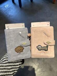 1pc Multi-Functional Anti-Theft Passport Card Holder, Embroidered Cartoon Pattern, Passport Organizer For Travel, RFID Protection, Retro Textured Passport Wallet - Multicolor - View 4