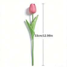 10 PCS Artificial Pink Tulips, Realistic Fake Flowers With Flexible Stems, Perfect For Home, Wedding, Office And Festival Decorations - 粉色 - 查看 3