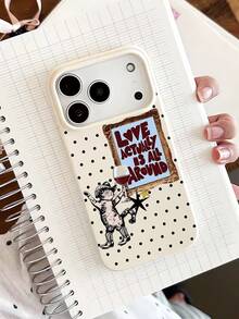 1 pieza Funda de teléfono con borde recto, diseño gráfico de eslogan de gato personalizado de moda, estética, color blanco lechoso, compatible con iPhone 16/16Pro/16Plus/15/15ProMax/15Pro/11/12/13/14ProMax/11Pro/11ProMax/12Pro/12ProMax/13Pro/13ProMax/14Pro/14ProMax, carcasa suave, elegante y creativa - Multicolor - Ver 1