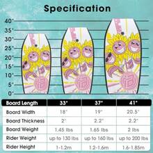 Tabla de bodyboard con correa de muñeca ligera para adultos con núcleo EPS de 33/37/41 pulgadas elegir color - Rosado - Ver 3