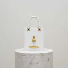 High-End Fashion Genuine Leather Women's Handbag With Personalized Portrait Pattern Vintage Tote Bag - 彩色 - 查看 4