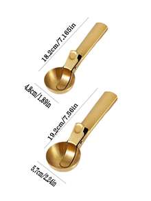 1pc Stainless Steel Ice Cream Scoop, Self-Melting Watermelon Fruit Spoon, Ice Cream Scooper Tool - Multicolor - View 3