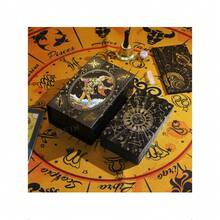 1 bộ bài Tarot mạ vàng, thiết kế mặt trời đen trắng, hướng dẫn bằng tiếng Anh, bộ bài Tarot PVC chống thấm nước, bài tiên tri, trò chơi trên bàn tiệc, bài bói toán, quà tặng sưu tầm - Nhiều màu - Xem 3
