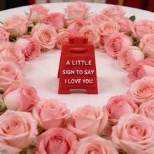 1pc Mini "I Love You" Decor, Cute Red A-Shape Desktop Decor, Silicone Heart Message Desk Decoration Suitable For Home, Office, Bedroom, Wedding, Anniversary, Valentine's Day, Romantic Gift For Couples, Sweet Desktop Accent, Perfect For Valentine's Day, Wedding Season, Anniversary Celebration - Multicolor - View 1