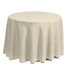 Solid Color Round Tablecloth-60 Inch Dia Or 70 Inch Dia  - Heavy Duty Washable Fabric - For Buffet Table, Holiday Party, Dinner, Wedding & Baby Shower - 象牙 - 查看 2