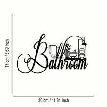1 Piece Of Elegant And Simple Bathroom Metal Sign, Iron Metal Wall Art, Classic Style, Suitable For Home Decoration, Office, Home, Bedroom, Courtyard, Kitchen, Bathroom Decoration, Housewarming Gift, Bathroom Indoor Wall Hanging, Removable And Reusable - Multicolor - View 8