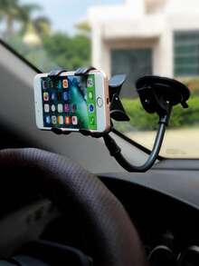 360° Rotatable Suction Cup Car Phone Holder - Flexible Gooseneck Dashboard Windshield Phone Mount Suitable For All Smartphones - A - View 7