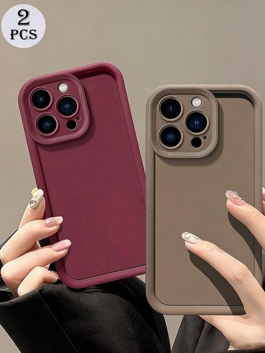 2个装眼睛造型手机壳,简约时尚,防滑防摔防震,经久耐用,磨砂质感,兼容苹果7/8/X/XR/XS Max/11/12/13/14/15/16/17 Pro Max 和 A14/A15/A16/A17/A04/A05/A06/A07/A54/A55/A56/A57/A34/A35A/36/A37/S26/S26 Plus/S26 Ultra,国际版 - 天眼棕+酒紅 - 查看 1