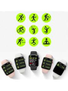 Microwear Reloj inteligente unisex con 10 funciones de monitoreo de salud y sueño, seguimiento de frecuencia cardíaca, pantalla personalizable, reloj de fitness compatible con Android e iOS - Ver 10