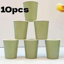 50 chiếc cốc giấy màu xanh lá cây nhạt, cốc đựng đồ uống lạnh và cà phê, đồ dùng tiệc tùng phù hợp cho tiệc sinh nhật, đám cưới, Ngày của Mẹ. - màu xanh lá - Xem 10