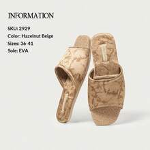 1pc Premium Linen Slippers, Women's All Season Indoor Anti-Slip Slippers, Vintage Floral Print Elegant & Comfortable, Natural Linen Breathable Material Soft & Firm Slippers - Khaki - View 12