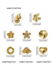 优雅奢华的油压耳环套装，采用优质不锈钢制成，适合日常佩戴、婚礼、派对、度假以及母亲节礼物。 - 新耳環 - 查看 8