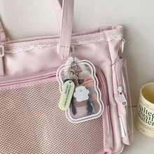 1 pieza Soporte de tarjeta con cordón elástico de estilo coreano minimalista y de moda, funda para tarjeta de estudiante, tarjeta de acceso, tarjeta de comida, funda para tarjeta de 3 pulgadas con diseño de estrella, organizador de tarjeta de identificación y tarjeta pequeña - Rectángulo - Ver 7