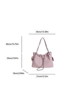 Women's New Fashion Spring And Summer Houndstooth Chain Bag, Large Capacity Tote Bucket Bag, Versatile Crossbody Shoulder Bag - Rectangle - View 7